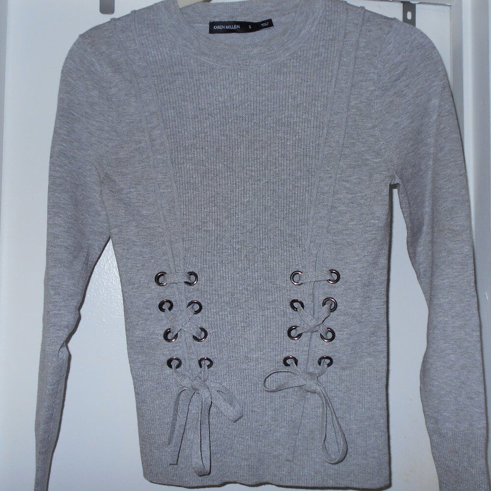 Karen Millen ribbed crewneck pullover sz S